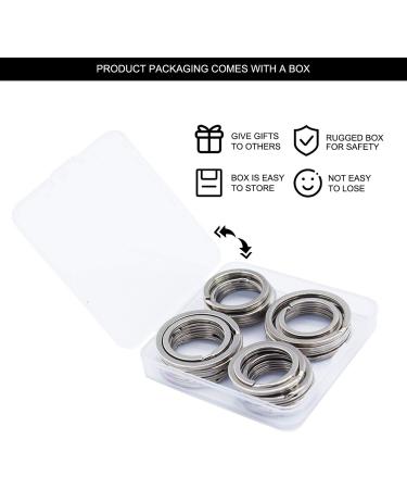 Teskyer Flat Key Ring 40 Pack - Split Metal Key Rings for Home, Car, Office - Organize Keys and Accessories - Silver - 4 Sizes (0.98INCH, 1.10INCH, 1.25INCH, 1.37INCH) - Buy Online on SooperMarket.com
