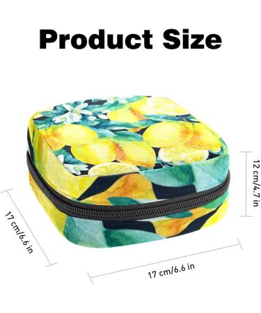 Lemon Tropical Sanitary Napkin Storage Bag | Menstrual Cup Pouch | Nursing Pad Holder | Portable Period Bag for Women & Teen Girls | Multi-colored - Buy Online on SooperMarket.com