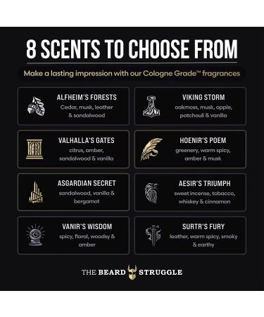 Concentrated Cologne for Men by Beard Struggle - 6x More Longer Than Traditional Colognes - Gold Collection - Hoenir's Poem - Mens Cologne 15 mL / 0.5 US. fl. oz. Glass Roller Bottle - Buy Online on SooperMarket.com