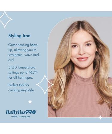 BaBylissPRO Nano Titanium Stainless Steel OPTIMA Flat Iron 1-1/2" Wide Blue - Buy Online on SooperMarket.com