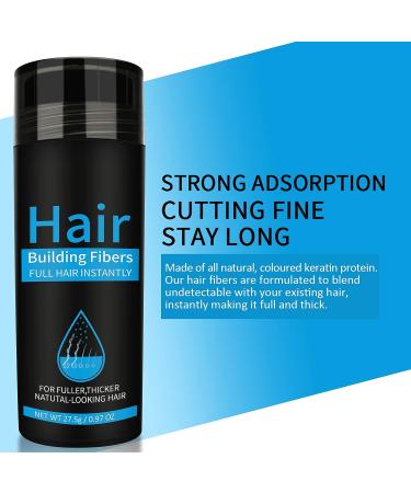Waterproof Hair Fibers Powder for Thinning Hair & Hair Loss - Dark Brown - Instant Thickening with Spray Applicator for Men & Women - Bald Spots Filler - Undetectable & Long-Lasting Results - Buy Online on SooperMarket.com