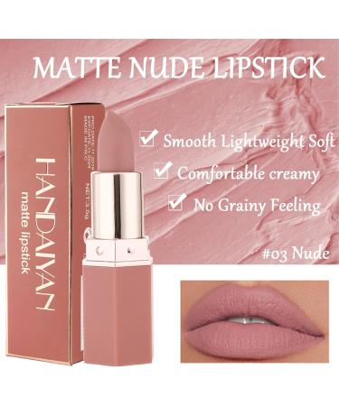 Nude Matte Lipstick - Long Lasting, Waterproof, Non-Stick Cup Lip Gloss for Women | Professional Cosmetics Gift - Buy Online on SooperMarket.com