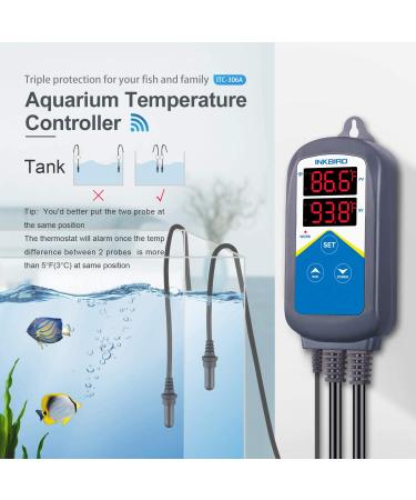 Inkbird ITC-306A WiFi Temperature Controller - 120V1200W Aquarium Thermostat Heater Controller with Two Probes for Reptiles & Hatching - Buy Online on SooperMarket.com