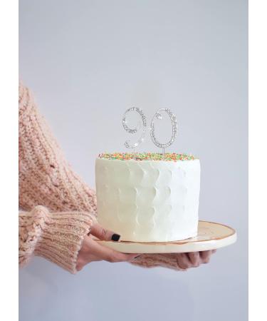 ENSTAB 0-9 Cake Decoration - Shiny Silver Rhinestone Happy Birthday & Anniversary Cake Topper - Buy Online on SooperMarket.com