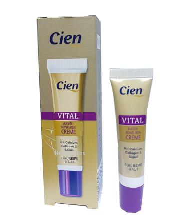 Cien Vital Eye Contour Cream with QCalcium Collagen & Soybean Oil - 15ml (0.51 Oz) | Hydrating Anti-Aging Formula for Dark Circles & Puffiness - International Shipping Available - Buy Online on SooperMarket.com