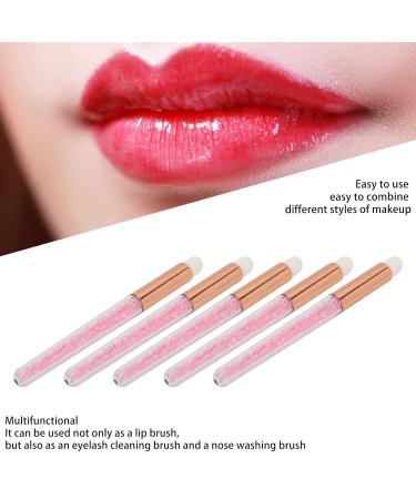5pcs Glitter Crystal Lip & Eye Shadow Brush Set - Soft Portable Brushes for Lip Smudge & Under Eye Concealer Makeup - Travel Essentials - Buy Online on SooperMarket.com
