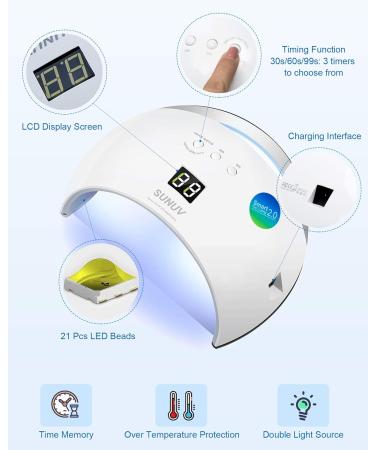 Buy SUNUV SUN6 UV LED Nail Lamp for Gel Polish - Automatic Sensor & Fast Drying - International Shipping Available - Buy Online on SooperMarket.com