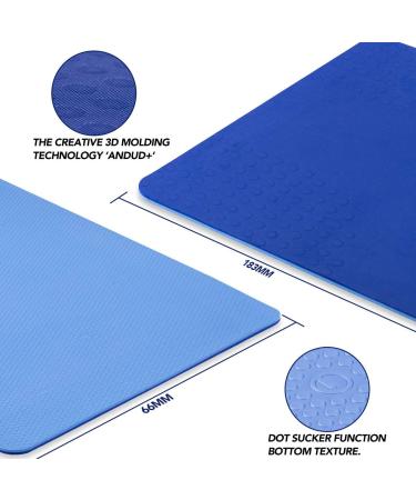 JELS Extra Thick 10MM Yoga Mat - Ergonomic 3D Non Slip Design - SGS Certified TPE Material - For Men and Women - Includes Carrying Strap - Ideal for Yoga, Pilates, and Floor Workouts - 72x26 - Blue - Buy Online on SooperMarket.com