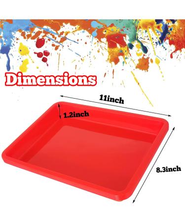 12 Pack Activity Plastic Art Trays Multicolor Plastic Art Trays Serving Tray for Art and Crafts DIY Projects Painting 4 Color - Buy Online on SooperMarket.com