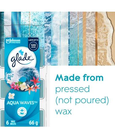 Glade Wax Melts Air Freshener and Odor Eliminator Scented Essential Oils for Home and Bathroom Aqua Waves 6 Count 343754 - Buy Online on SooperMarket.com