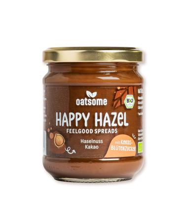 Oatsome Happy Hazel |Feelgood spread |Hazelnut & cocoa |Creamy nutmVegan |Without sophisticated sugar & without palm oil |Bio & 100% natural |Breakfast |200 g