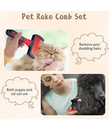 4-Piece Pet Grooming Set: Dematting Comb, Slicker Brush, Steel Comb - Dog & Cat Grooming Tools - Buy Online on SooperMarket.com