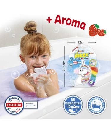 Buy INKEE Foamy Rainbow Bath Bombs - Set of 2 Unicorn & Cloud Shaped Kids Bath Fizzies | Strawberry Scented | International Shipping Available - Buy Online on SooperMarket.com
