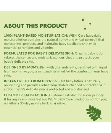 WBM Care Baby Lotion with Natural Honey and Wheatgerm Oil - 6.8 oz (Pack of 3) | Nourishing Face & Body Lotion for Deep Protection | 20.4 Fl Oz (Pack of 1) | Modern Formula - Buy Online on SooperMarket.com