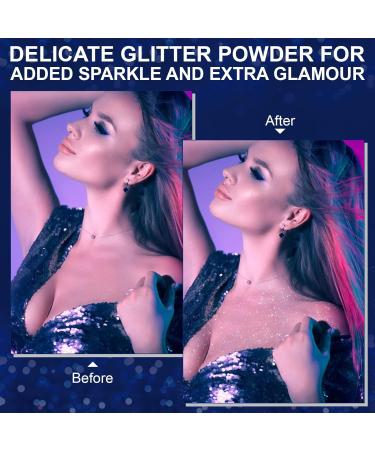 Glitter Spray 60ML (2 Pack) - Temporary Shiny Body, Hair, Face, and Clothing Waterproof Hairspray for Prom, Festival, Rave Makeup - Silver Shimmer Powder - Ideal Gifts for Women - Buy Online on SooperMarket.com