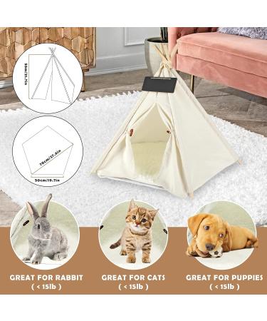 Pet Teepee Dog & Cat Bed with Cushion & Blackboard Chalk | Cozy Pet Tents & Houses - Buy Online on SooperMarket.com