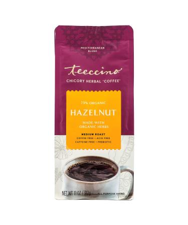 Teeccino Chicory Herbal Coffee Medium Roast Caffeine Free Hazelnut 11 oz (312 g)