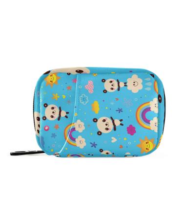SUABO Weekly Pill Organizer Panda Bears Travel 7 Day Pill Box Case with Separate Compartments to Hold Medication Vitamins One Size Blue