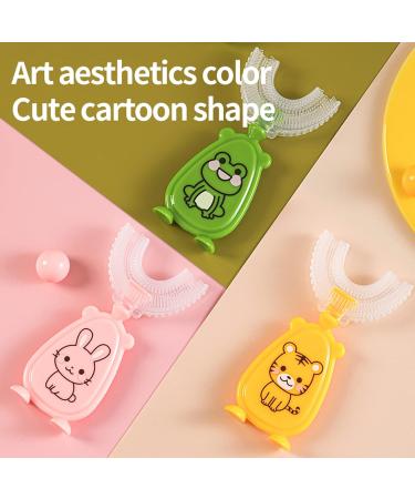 JENPECH Cartoon Kids U-Shaped Toothbrush - Food Grade Soft Silicone Brush Head 360 Oral Teeth Cleaning Design for Toddlers and Children 2-7Years/8-12Years Yellow 2-7Years - Buy Online on SooperMarket.com