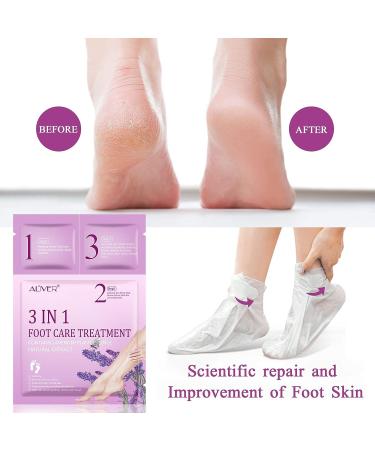 Foot Peel Mask with Natural Lavender Extract - 3 Pack for Smooth, Soft Feet | Removes Dead Skin & Calluses - Easy 3 Step Foot Care System - Buy Online on SooperMarket.com
