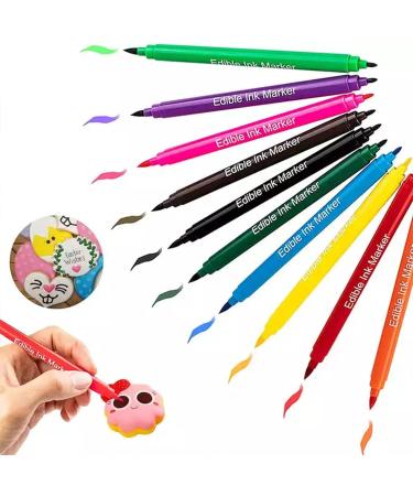 Calakono Baking Writing Pens Supplies Rainbow Dust Edible Markers Set Double-head Edible Markers 10-color Edible Pens with Edible and Safe Materials for Baking Decorating Pastries - Buy Online on SooperMarket.com