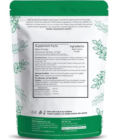 H&C Neem Leaves Powder 1Kg - Natural and Pure - Buy Online on SooperMarket.com