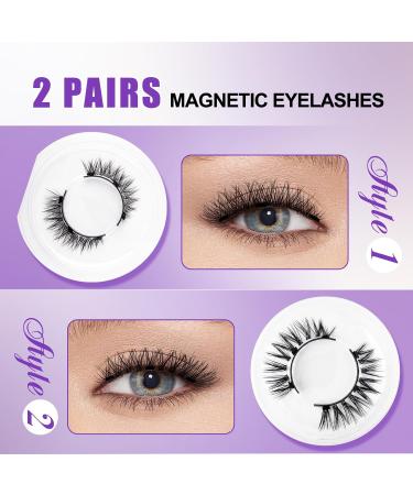 Magnetic Lashes 2 Pairs Reusable Magnetic Eyelashes with Applicator No Glue Magnetic Eye lashes Natural Look without Eyeliner Magnetic Lashes Kit(magnetic lashes-Y1+Y3) CX-Y1+Y3 - Buy Online on SooperMarket.com
