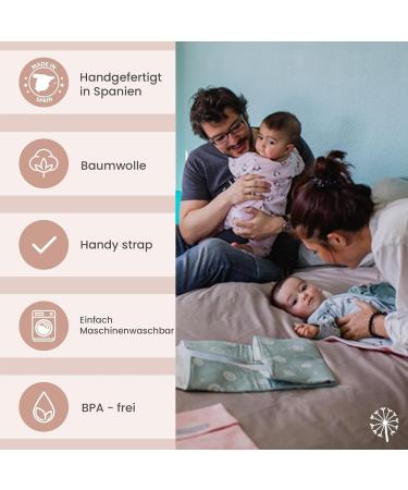 Mimuselina Portable Water-Repellent Diaper Wrap Pad - Foldable & Washable Changing Pad in Mint Dandelion - Buy Online on SooperMarket.com