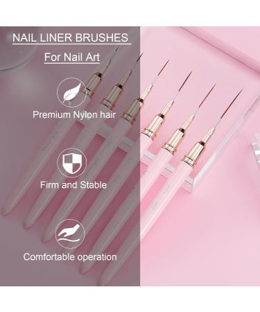Shince Chance Nail Art Liner Brushes Set 6Pcs Gel Polish Fine Drawing Tools for Nail Art Pink Acrylic Stripping Painting Pens - Buy Online on SooperMarket.com