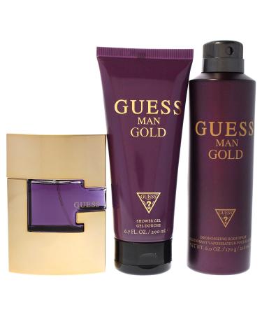 Guess Gold 3 Pc Gift Set 2.5oz EDT Spray 6.0oz Deodorizing Body Spray 6.7oz Shower Gel GIFTSET - Buy Online on SooperMarket.com