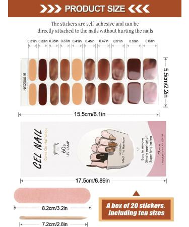 Kalolary 20PCS Nail Gel Polish Strips | Full Wraps Self-Adhesive Stickers | Nail File & Stick Included (UV/LED Lamp Required) - Buy Online on SooperMarket.com