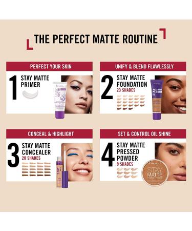 Rimmel London Stay Matte Full Coverage Foundation 305 Buff - 1 oz | Long-Lasting Matte Finish - Buy Online on SooperMarket.com