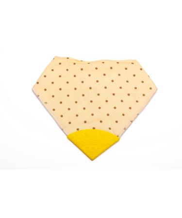 V&D HOME - Baby and Toddler Dribble Bib with Teether | 0-18 month Teething Bibs for Baby and Toddler | 100% BPA & Pthalate Free | Bandana bib with teether Yellow