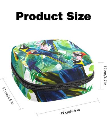 Respite Parrots Sanitary Napkin Storage Bag - Portable Period Pouch for Women & Teen Girls | Multi-Colored Design - 1Pcs - Buy Online on SooperMarket.com