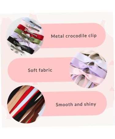 10PCS Hair Bows for Women Tassel Ribbon Hair Clip with Long Tail French Bow Hair Clips Solid Hair Ribbons for Women Girls - Buy Online on SooperMarket.com