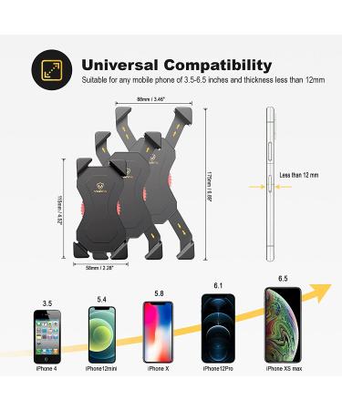 Visnfa Bike Phone Mount - Stable Cradle Clamp with 360 Rotation for iPhone Android GPS - Fits 3.5 to 6.5 inch Devices - Buy Online on SooperMarket.com