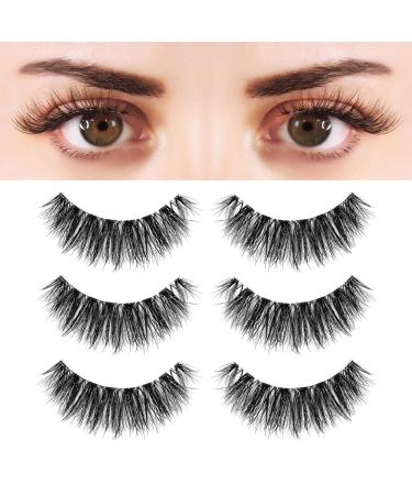Eyelashes Natural Look False Lashes - Bepholan Fake Eyelashes 5D Super Fluffy False Eyelashes Clear Band Wispy Lashes 3-Pack Faux Mink Lashes XMZ91