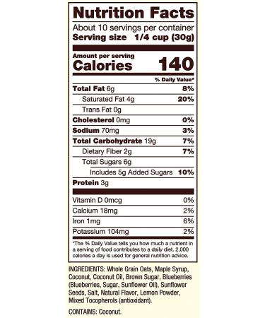 Bob's Red Mill Lemon Blueberry Granola 11oz (Pack of 6) | Homestyle Breakfast Cereal - Buy Online on SooperMarket.com