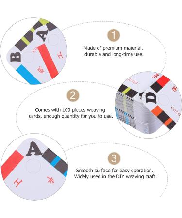 EXCEART Weaving Shuttle and 100Pcs Tablet Weaving Cards - DIY Weaving Supplies for Loom and Inkle Loom | Paper Business Cards for Weaving Accessories - Buy Online on SooperMarket.com