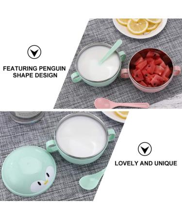 Tomaibaby 2 Sets Stainless Steel Baby Feeding Bowls with Spoons - Penguin Design for Infant Toddler Kids - Buy Online on SooperMarket.com