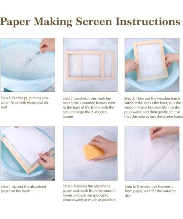 Caydo Paper Making Frame Kit - 3 Pieces Papermaking Mould and Deckle Set for Kids and Adults - Includes Mesh, Absorbent Paper, and Sponge - Various Sizes (5x7, 7.5x9.8, 9.8x13 Inches) - Buy Online on SooperMarket.com