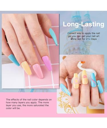 AUBSS Pastel Gel Nail Polish Set - 6 Summer Colors - Soak Off LED Kit for Women - Buy Online on SooperMarket.com