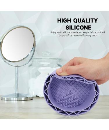 LELE LIFE Makeup Brush Cleaner Mat with Drying Rack Silicone Makeup Brush Cleaning Mat Scrubber Bowl Make Up Brush Cleaner Pad for Cosmetic Brushes Purple - Buy Online on SooperMarket.com