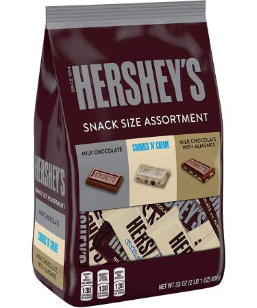 HERSHEY'S Assorted Snack Size Candy, Bulk, 33 oz Bag