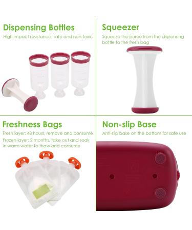 Buy Squeeze Station - BPA Free Baby Food Squeezer with 10 Squeezing Bags - Perfect for Homemade Baby Food & High-Thorough Food - Buy Online on SooperMarket.com