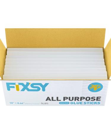 FIXSY Hot Glue Gun Sticks All Purpose, Multi Temp, Full Size 10" Long x .44" Diameter 7/16 11mm, 5LB Box Glue Stick, Approx. 90 Sticks- Compatible with Most Glue Guns 10" ALL PURPOSE