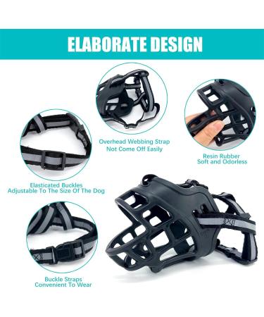 Dog Muzzle for Large Breed Adjustable Dogs Muzzles for Xl Bully Breathable Basket Muzzle with Reflective Strip to Prevent Biting Barking Chewing (X-Large) XLarge - Buy Online on SooperMarket.com