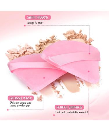 Prousky 6-Piece Dark Pink Triangle Makeup Powder Puffs - Soft Velour Puff for Pressed and Loose Powder, Ideal for Face Foundation and Mineral Makeup Application - Buy Online on SooperMarket.com