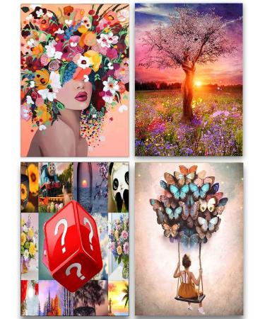 Eterkosu Paint by Number for Adults Flowers 4 Pack- DIY Tree of Life Adult Paint by Number Kits On Canvas Women Paint by Numbers for Adults Beginner Kids Crafts Home Wall Decor 4 pack paint by numbers