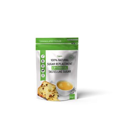 100% Natural Erythritol Sugar Replacement 1Kg (2.2 lb) Granulated Sugar - Zero Calorie - No Bitter Taste